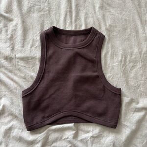 Women's Sleeveless Crop Top - Brown